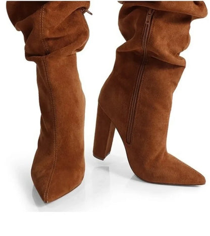 Suede Over the Knee Boots – Nordic31 Chestnut Suede
