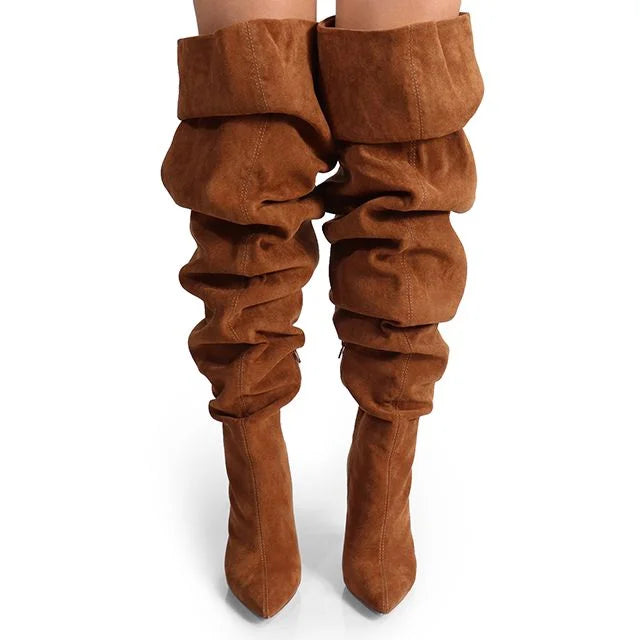 Suede Over the Knee Boots – Nordic31 Chestnut Suede