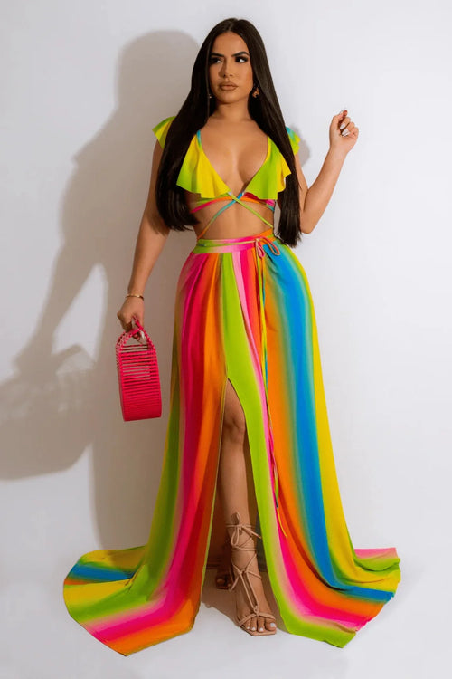 Summer Skirt Set - Rainbow Multi