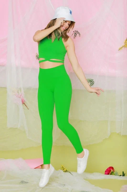 Summer Vacay Top & Leggings  Sculpting Set (Green)