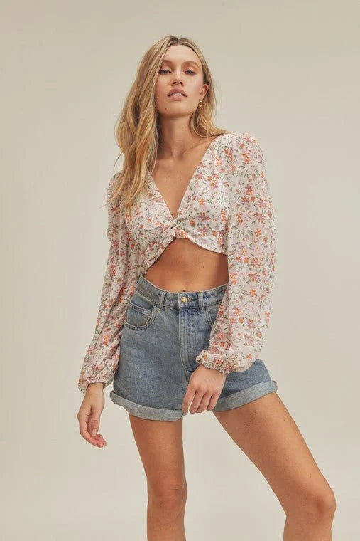 Sweet Angel Back Cut Out Crop Top