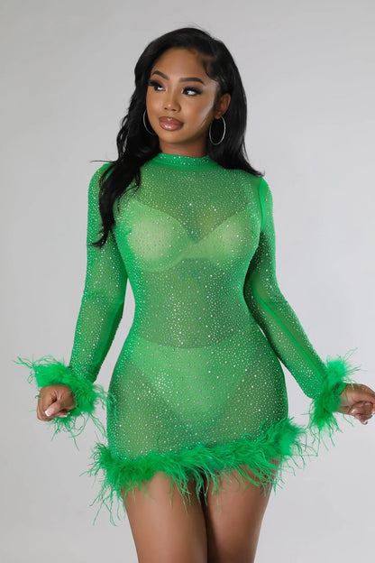 Sweetest Cutie Mini Dress (green)