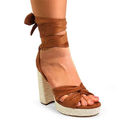 Tan Olina Wrap Sandals - Stylish & Comfortable