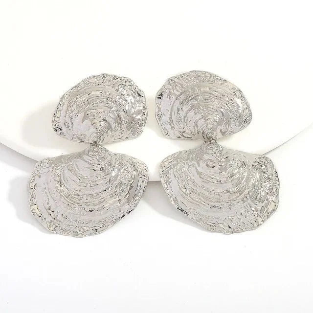 Tidal Bloom Drop Earrings-Silver
