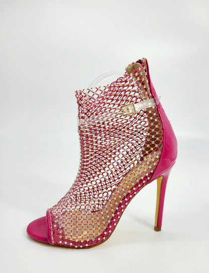 Tisha High Heel Ankle Boots (Pink)
