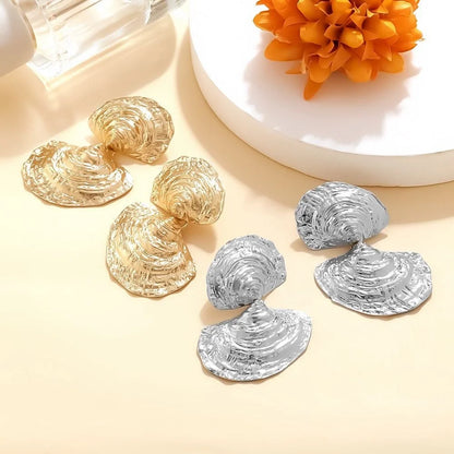 Tidal Bloom Drop Earrings-Gold