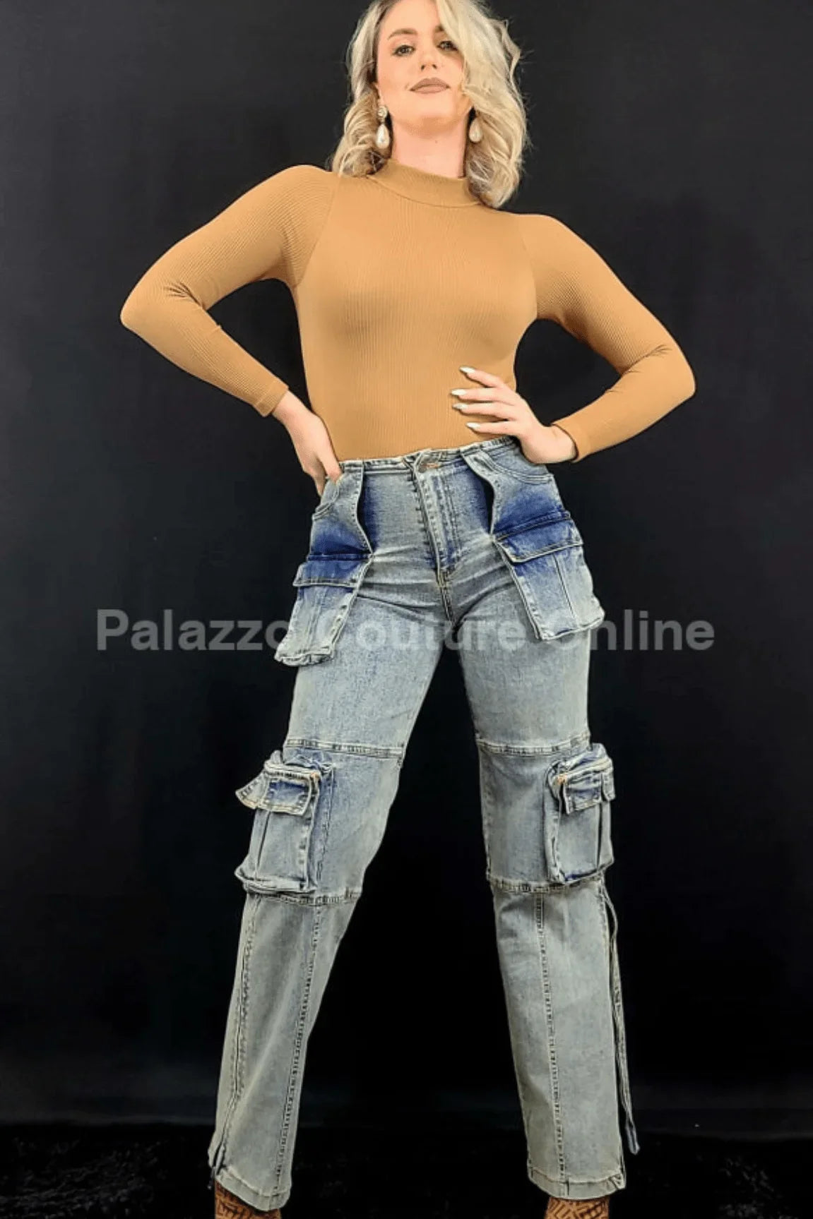 Utility Pocket Cargo Denim Pants