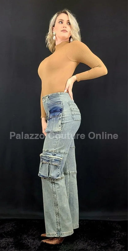 Utility Pocket Cargo Denim Pants