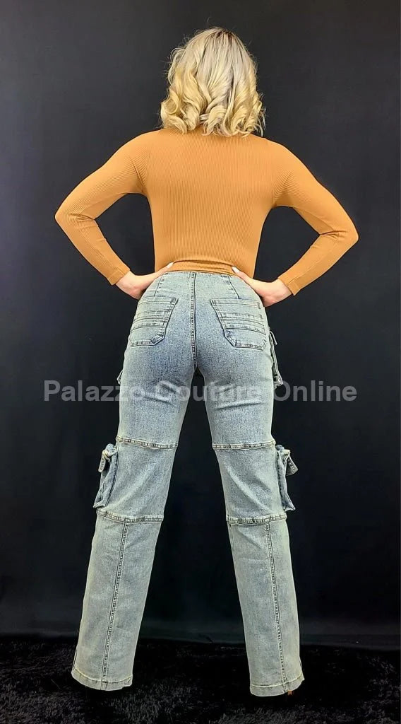 Utility Pocket Cargo Denim Pants