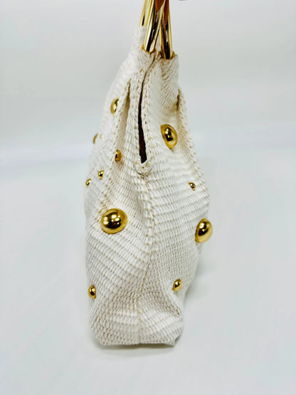 Vacation Mode Soft Woven Tote Bag White
