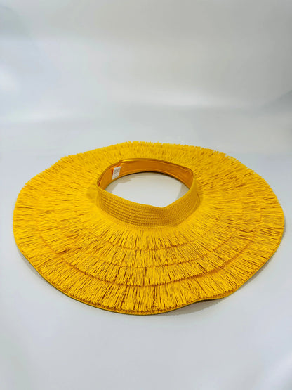 Fringe Straw Sun Hat in Yellow – Vacation Vibes Style