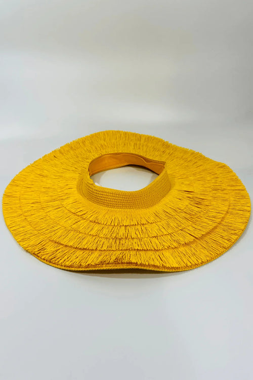 Fringe Straw Sun Hat in Yellow – Vacation Vibes Style