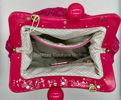 Vane Straw Vintage handbag (Hot Pink)