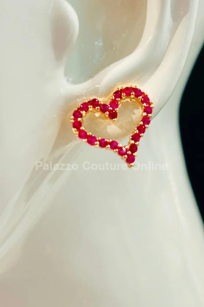 Vivi Heart Earring Studs (Pink)