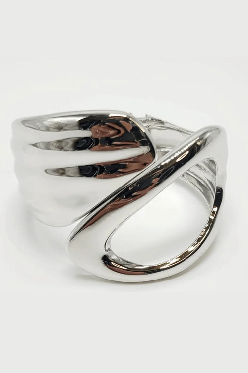 Waves Crashing Cuff Bangle (Silver)