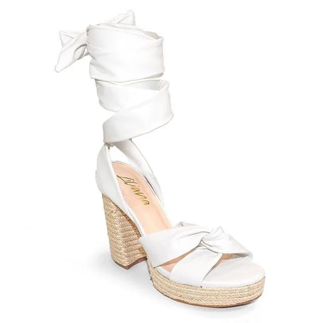 White Olina Wrap Sandals - Summer Ready