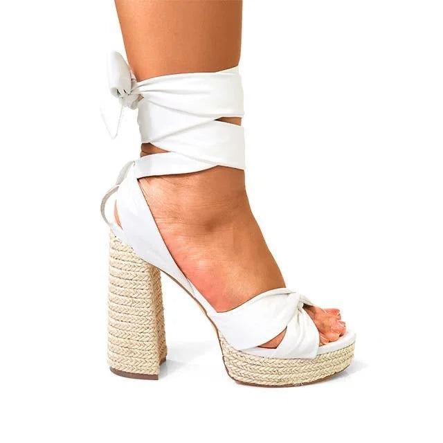 White Olina Wrap Sandals - Summer Ready